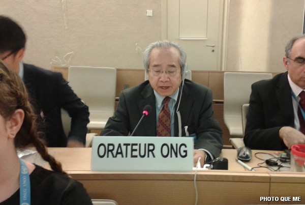 Ông Võ Văn Ái phát biểu tại Hội đồng Nhân quyền LHQ Genève