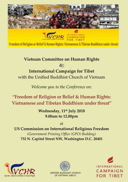 Bìa Chương trình cuộc Hội luận Hoa Thịnh Đốn ngày 11 tháng 7 năm 2018