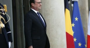 Tổng thống Pháp Francois Hollande tại điện Elysee ở Paris vào ngày 24 tháng 3 năm 2016 (AFP photo)