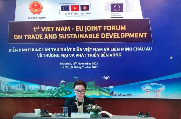 Đại diện Việt Nam tại Đối thoại trực tuyến giữa EU và VN vào ngày 12/11/2021 (Photo RFA)