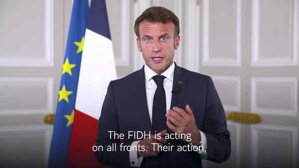 Message vidéo du Président de la République française Emmanuel Macron à la cérémonie du Centenaire de la FIDH (23 octobre 2022)